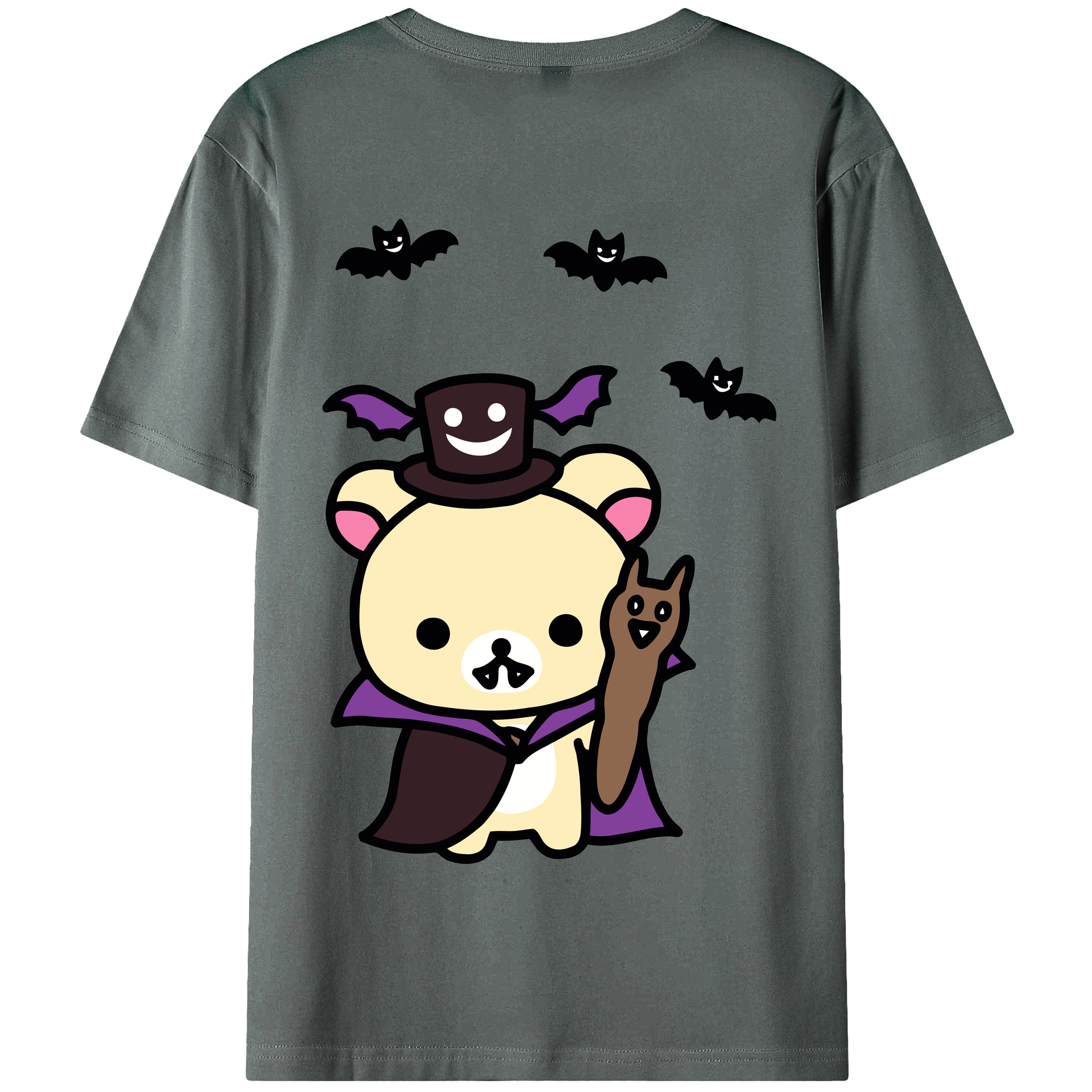 （画像用） リラックマ リラックマ キイロイトリ Rilakkuma Korilakkuma Kiiroitori 綿100％半袖Tシャツ（背面プリント）